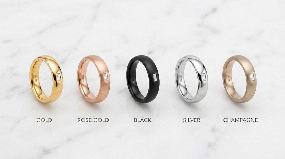 PVD Jewellery Colour Options Flat Lay