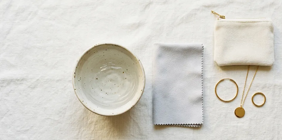 Gold-Plated Jewellery Care Routine Flat Lay