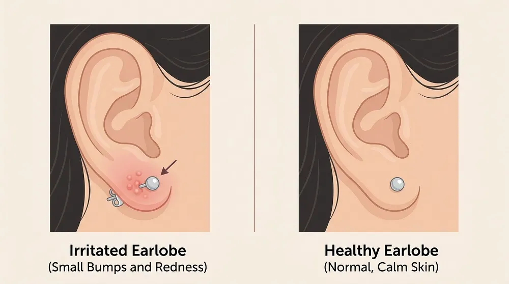 Skin Reaction vs Healthy Skin Illustration