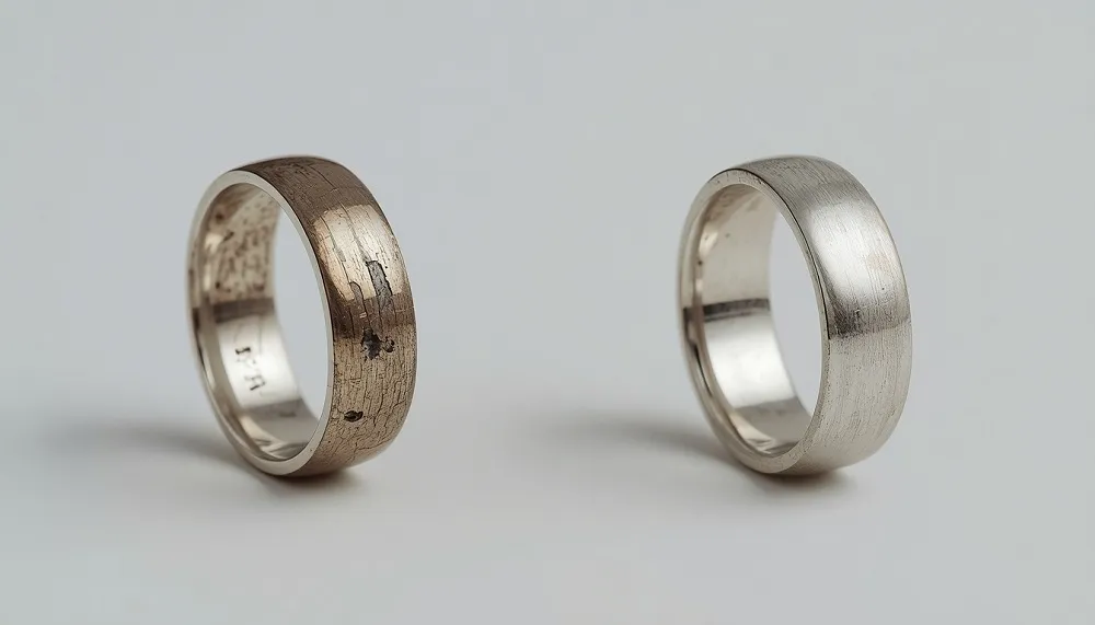 tarnished sterling silver ring chlorine damage