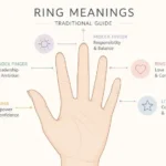 Hand chart showing ring finger meanings