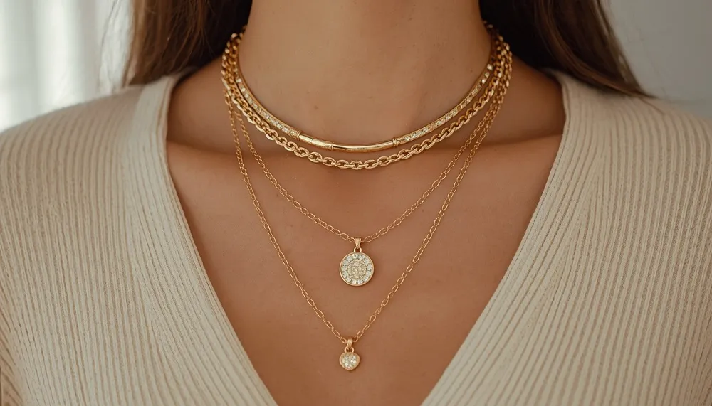 Layering Multiple Necklace Lengths