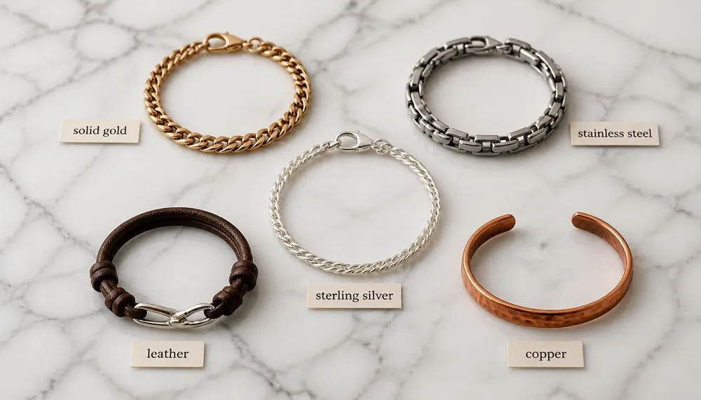 Shower-safe bracelet materials comparison